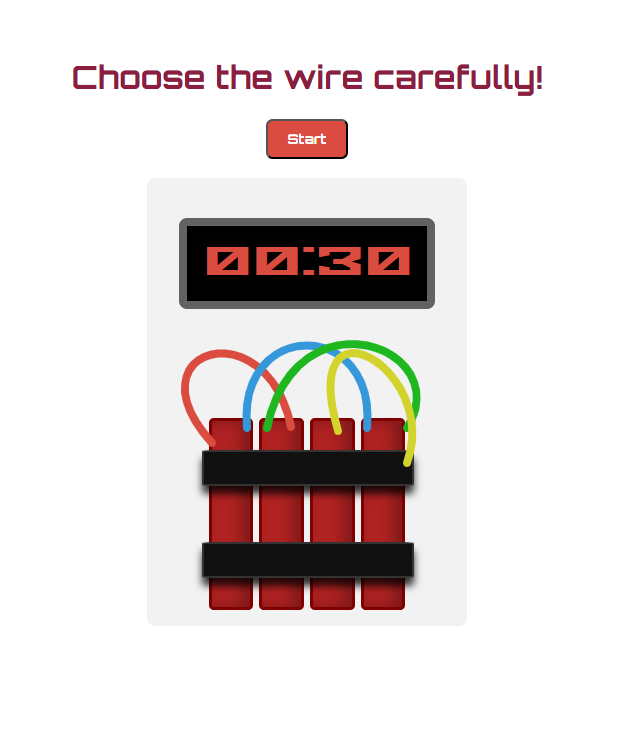 Tnt game to cut the right wire before the time ends